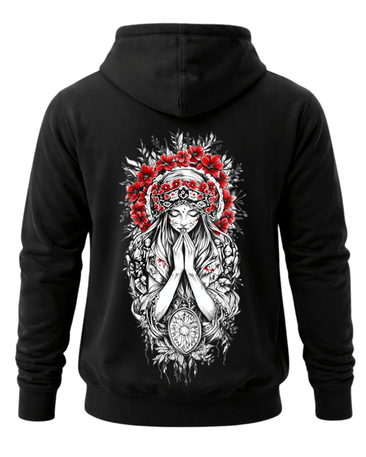 Christian Cross & Virgin Mary Double Printed Tee