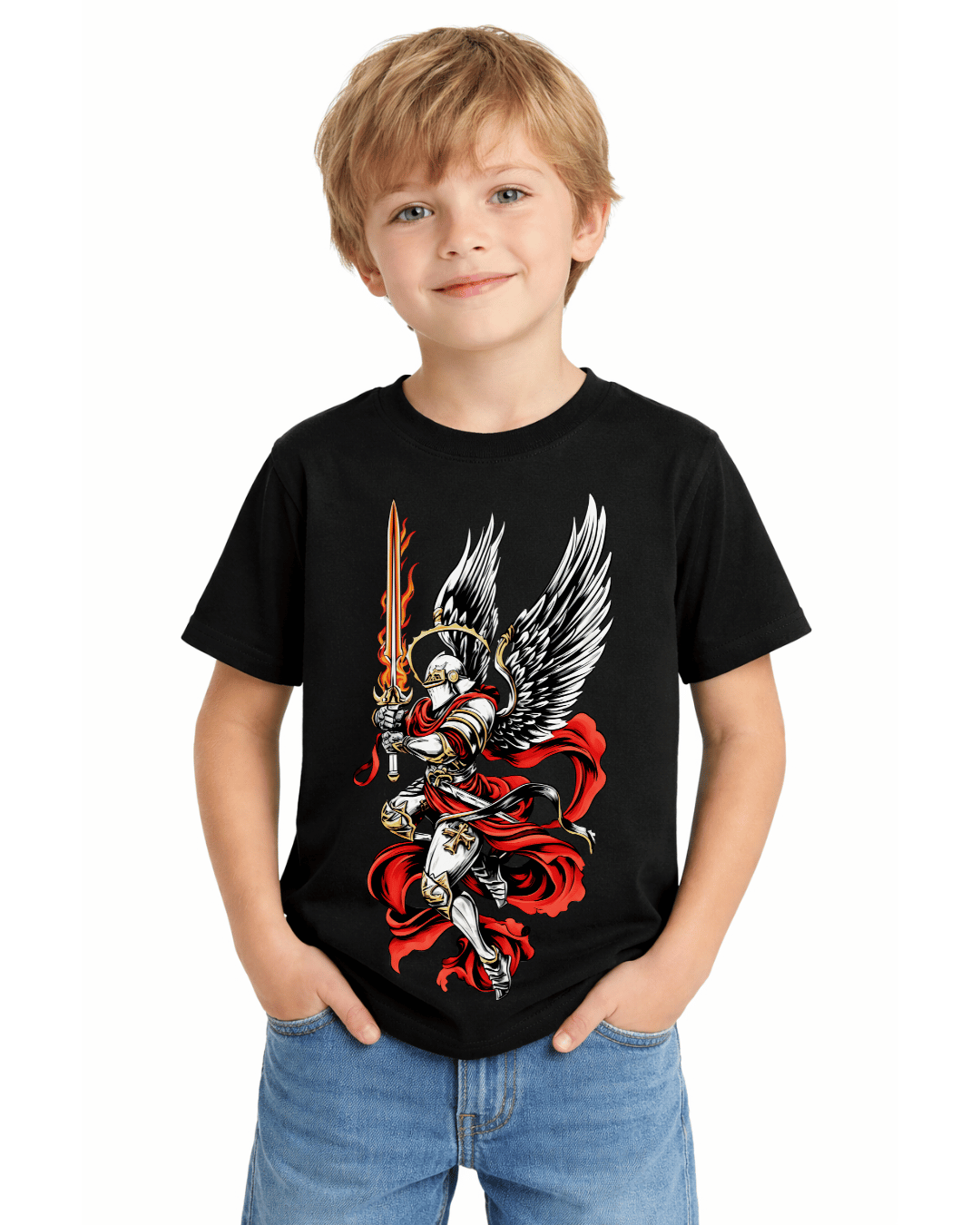 Archangel Michael Flaming Sword T-Shirt
