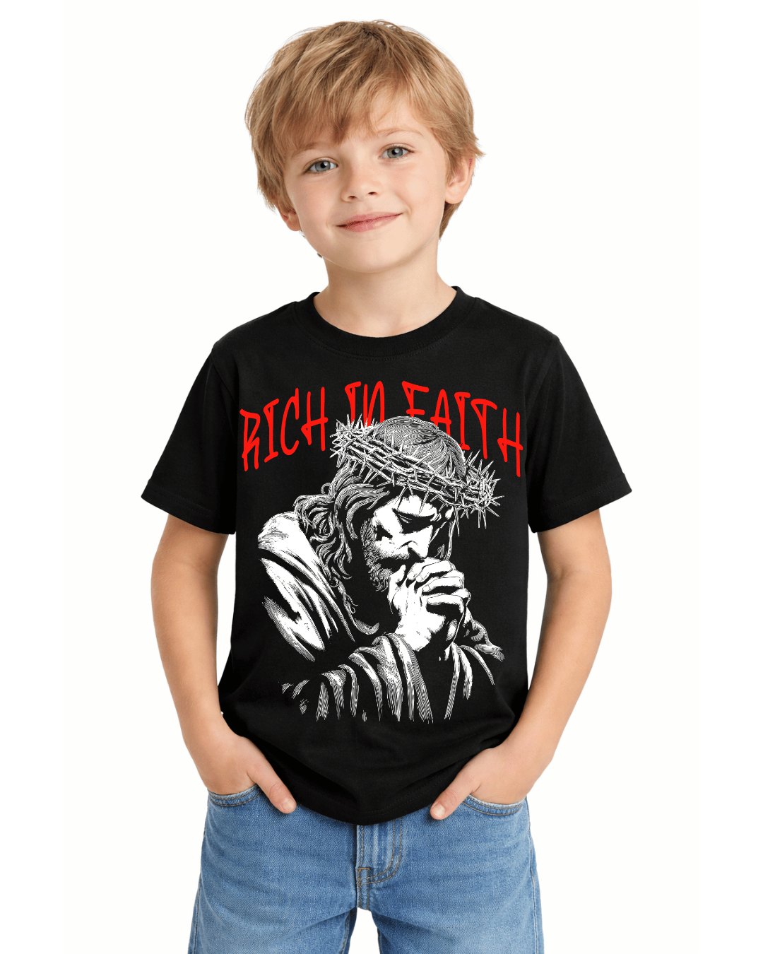 Rich In Faith - Jesus Pray T-Shirt
