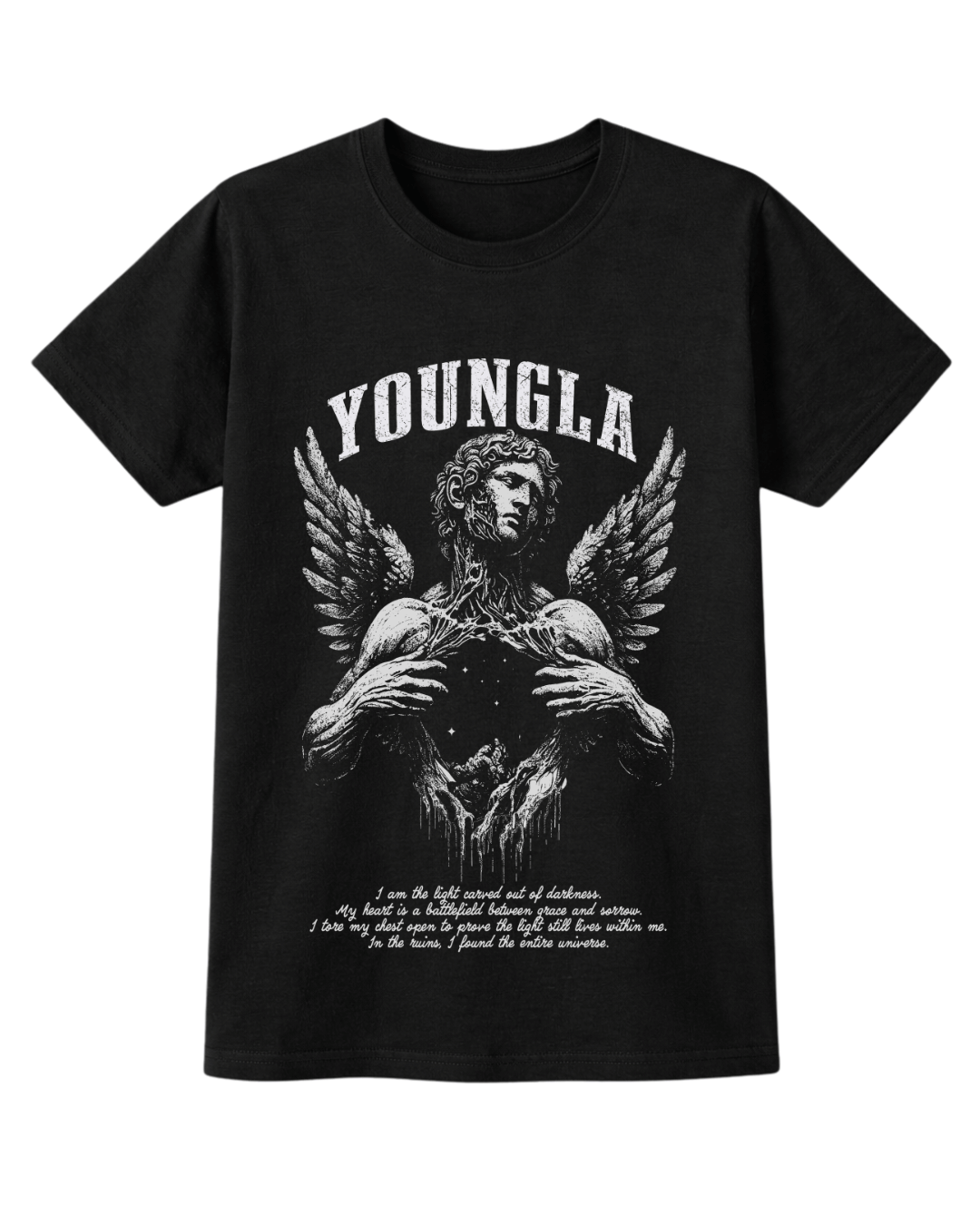 STREETBLOOD x Young LA Fallen Angel Winged Statue Graphic T-Shirt