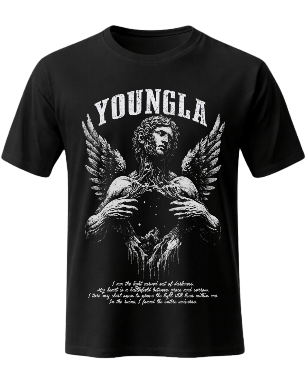 STREETBLOOD x Young LA Fallen Angel Winged Statue Graphic T-Shirt