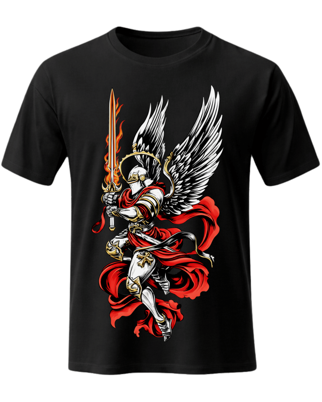 Archangel Michael Flaming Sword T-Shirt