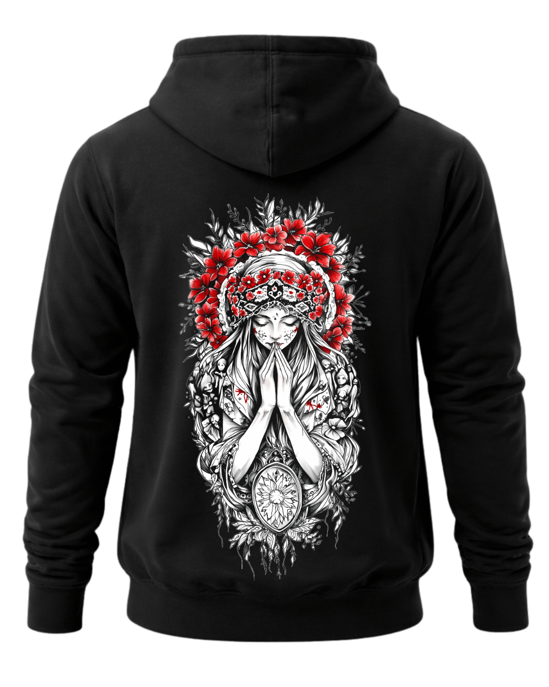 Christian Cross & Virgin Mary Double Printed Tee