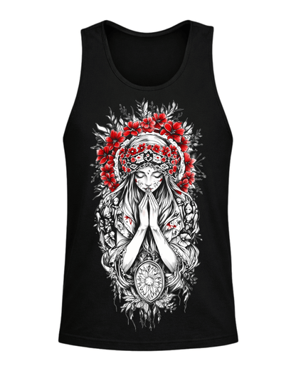 Christian Cross & Virgin Mary Double Printed Tee