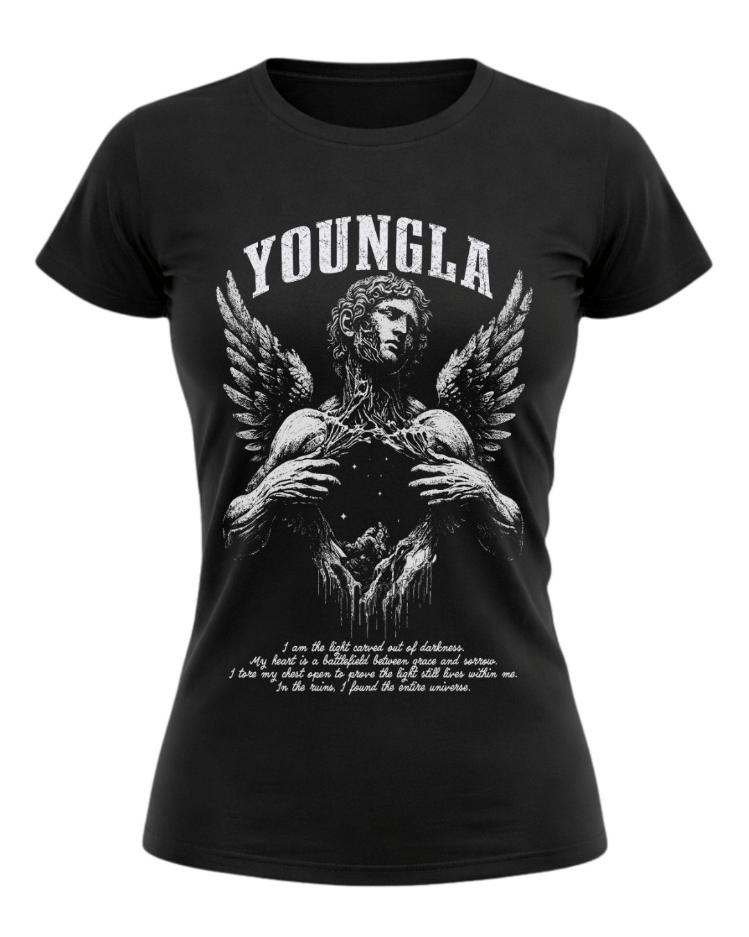 STREETBLOOD x Young LA Fallen Angel Winged Statue Graphic T-Shirt