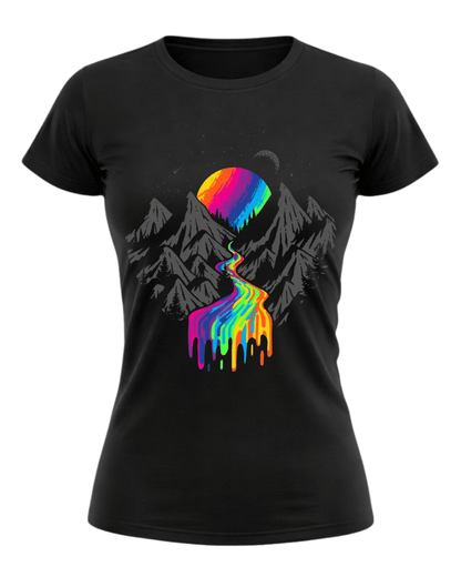 Neon River Dream – Psychedelic Mountain Tee